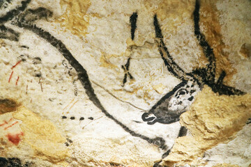Prehistoric bull depicted in Lascaux caves