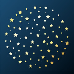 Set of golden isolated stars constellation. Unique holiday star design