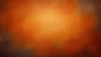 Foto op Aluminium abstract orange vintage grungy background or dark paper with bright center spotlight and subtle vignette border frame ai generative © Pauline