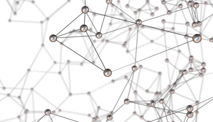 Connecting lines and dots.Big data visualization