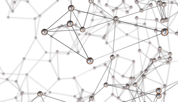 Connecting lines and dots.Big data visualization