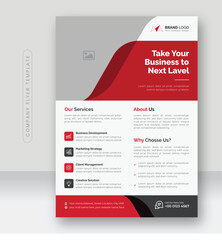 Corporate business flyer template for multipurpose use, digital marketing agency flyer template, creative professional red flyer design.