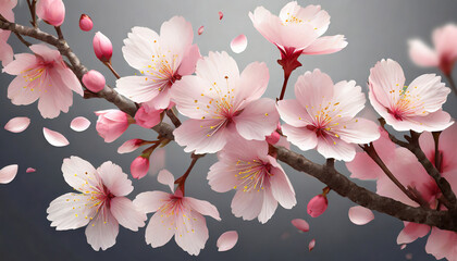 realistic sakura petals
