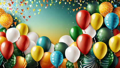 background with balloons festival birthday party and for celebration