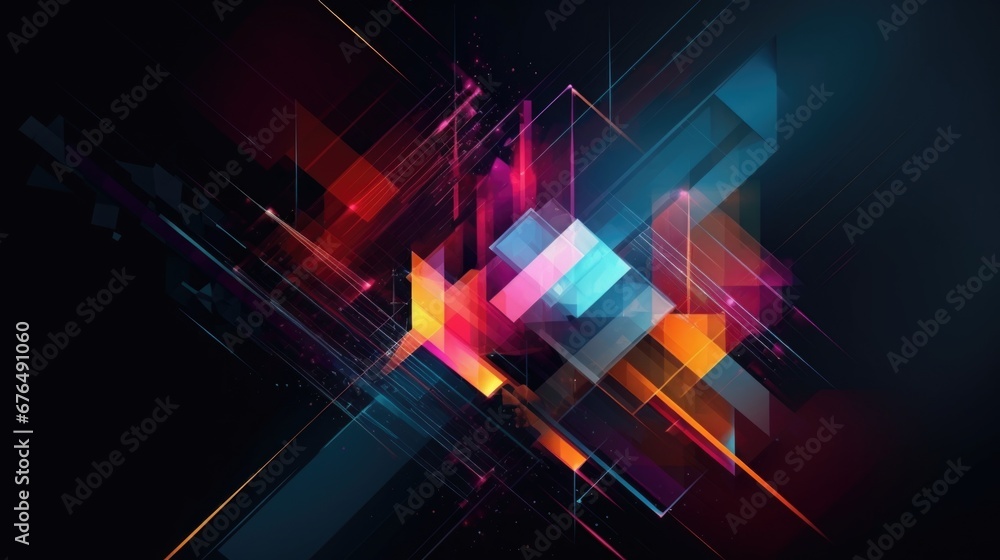 Poster abstract background or screensaver in colorful colors in hi-tech style. multicolor lines and planes.