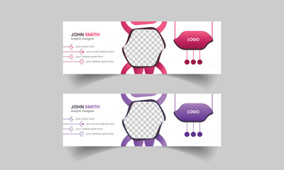 Stylish and original email signature - Customized social media cover page featuring an author's photo