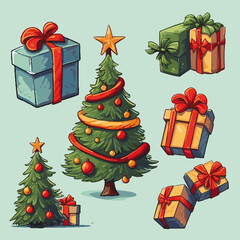 set of Christmas traditions