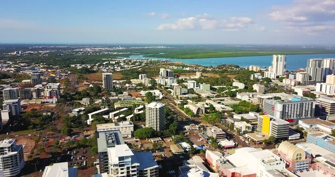 Darwin, Northern Territory Australia Panorama view over the city and CBD