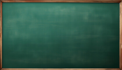 blank dark green chalk board, blank chalkboard for background or presentation, school chalkboard, made with generative ai