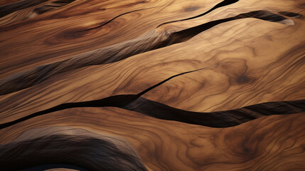 smooth polished wooden surfaces background, wood table wit deep cracks and smooth edged, wooden interior design, made with generative ai