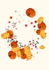 Burgundy Leaves Background Beige Vector. Leaf Food. Gold Maple Banner. Wallpaper Frame. Colorful Vegetable Decorative Card.