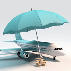 under the umbrella airplane Generative AI