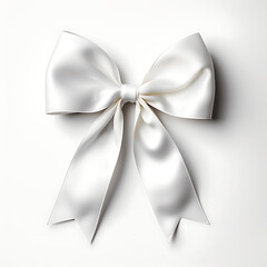 Naklejka premium Lazo blanco sobre fondo blanco