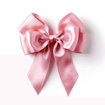 Lazo rosa sobre fondo blanco