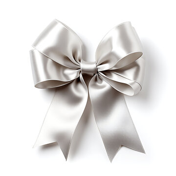 Lazo plateado sobre fondo blanco