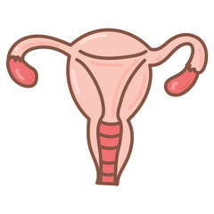 Uterus doodle cartoon