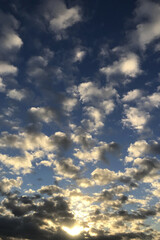Series of colorful clouds shot at dawn