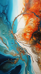 Wonderful fluid painting background with highly detailed and textured created with Generative Ai