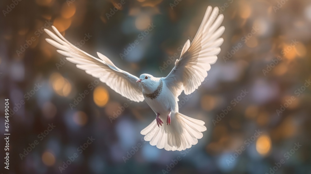 Poster a soft focus image of a bird flying with shallow ai generated illustration