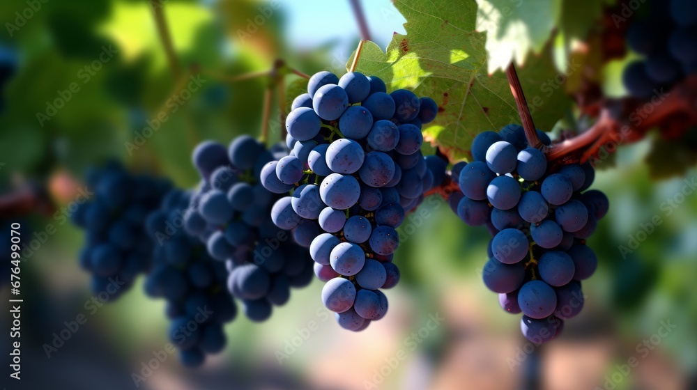 Poster a soft focus image of a bunch of grapes with shallow ai generated illustration