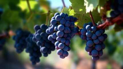 A soft focus image of a bunch of grapes with shallow  AI generated illustration