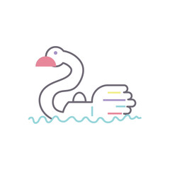 Colored swan vehicle amusement park icon Vector