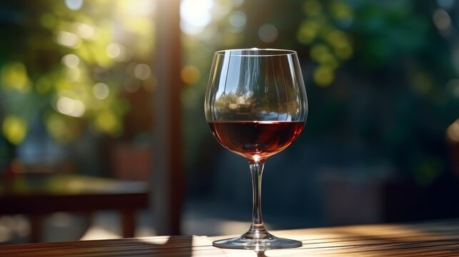 A soft focus image of a glass of wine with shallow  AI generated illustration