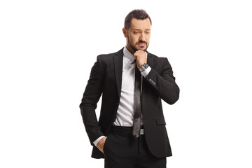 Pensive young businessman