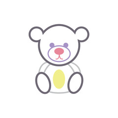 Obraz premium Colored teddy bear icon Vector