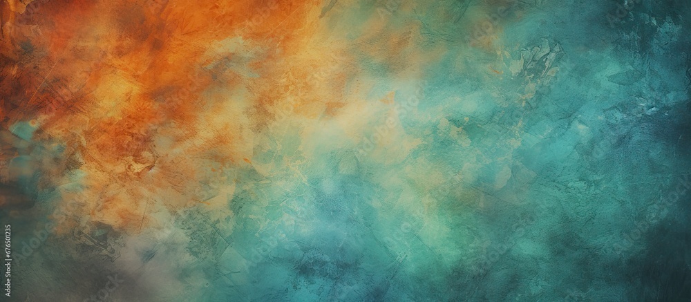 Poster the background of the abstract illustration showcases a creative blend of blue orange and green with