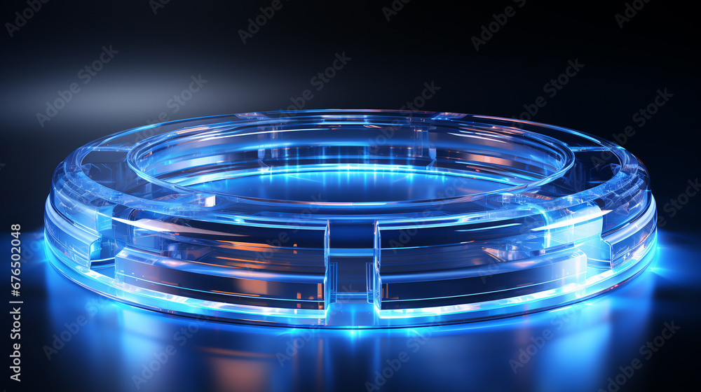 Poster transparent technology circle texture abstract background. ai generative