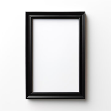 black photo frame with white background 