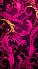 Neon hot pink and gold wallpaper created with Generative Ai