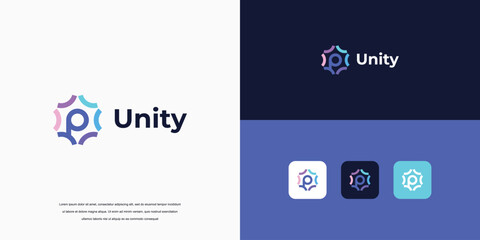 unity logo, People and community icon, Logo for Teams or Groups - obrazy, fototapety, plakaty
