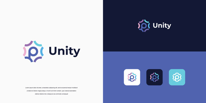unity logo, People and community icon, Logo for Teams or Groups