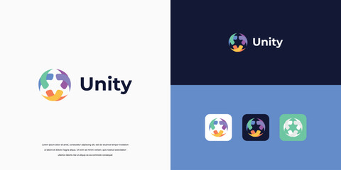 unity logo abstract, logo People and community, Logo for Teams or Groups - obrazy, fototapety, plakaty