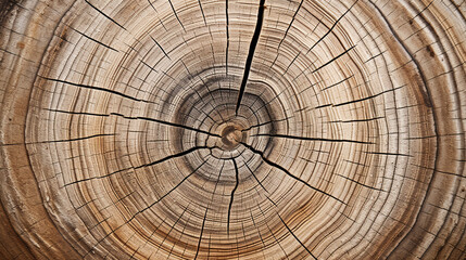 Cross section of a tree trunk with growth rings. ai generative