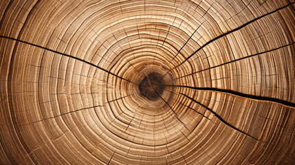Cross section of a tree trunk with growth rings. ai generative