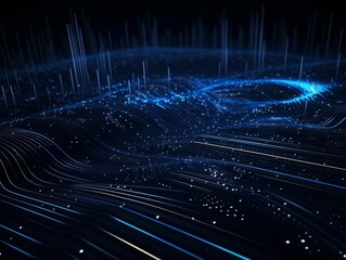 Abstract sci-fi blue background, concept of digital future., AI