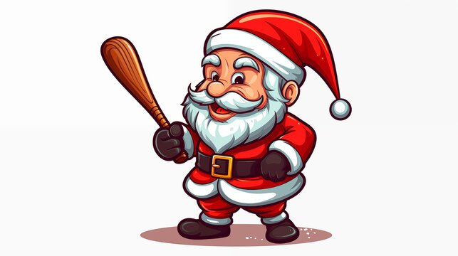Santa Claus is playing baseball