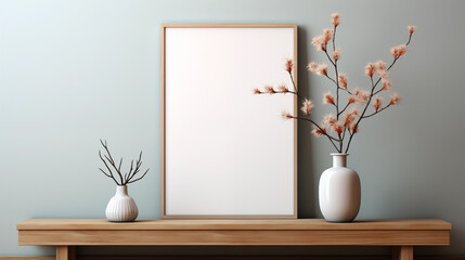 Modern home mockup interior background, 3d render Generative AI