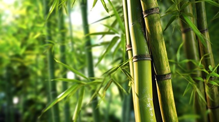 Fototapeta na wymiar close-up of a single bamboo tree with its tall AI generated illustration