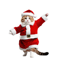 Santa Cat, Cat in Santa Dress, Cat in  Red Outfit - Generative AI