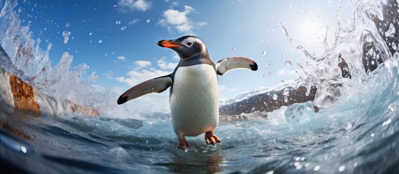 During the summer vacation I had a happy and relaxing travel experience watching the cute Gentoo penguins splash and play in the icy waters of the ocean surrounded by the breathtaking nature