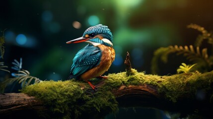Vibrant Kingfisher Bird Ready to Dive