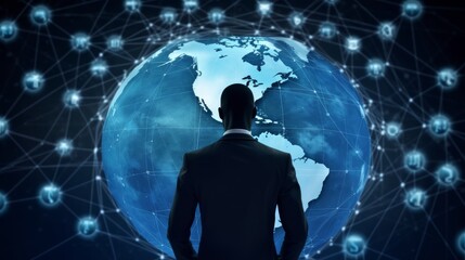 Customer Relationship Management Businessman use tab  AI generated illustration