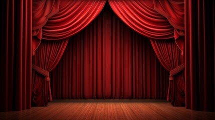 Elegant theatre stage curtain background  AI generated illustration