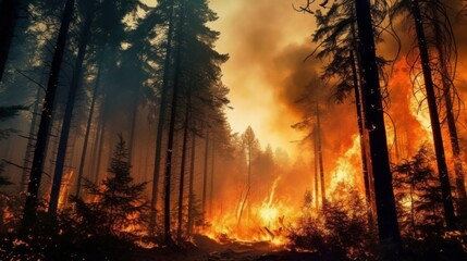 Forest fire  AI generated illustration