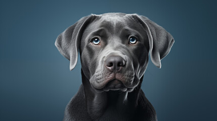 portrait of a grey dog