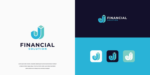 simple logo vector, financial growth logo